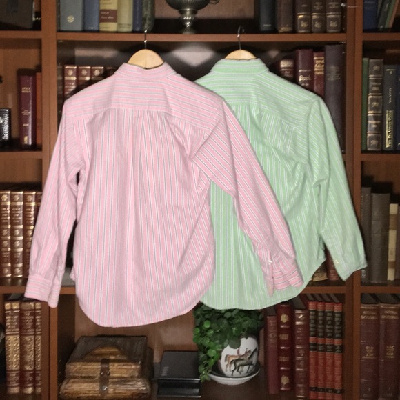 Ralph Lauren pink and green button down bundle (M) - Picture 3 of 5
